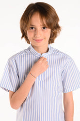 Camicia in lino con collo alla coreana